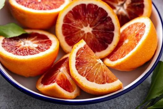 Vitamin C rich red blood oranges fresh from orchard